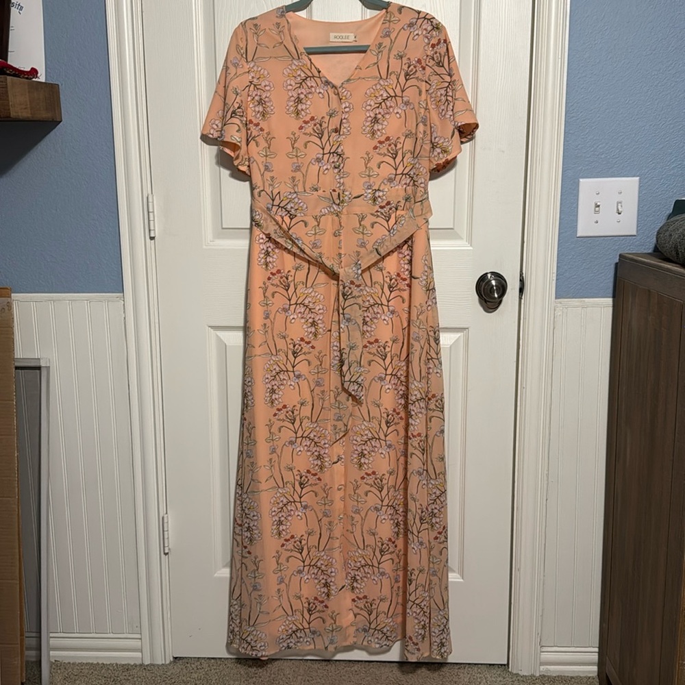 Roolee Floral Flutter Sleeve Dress